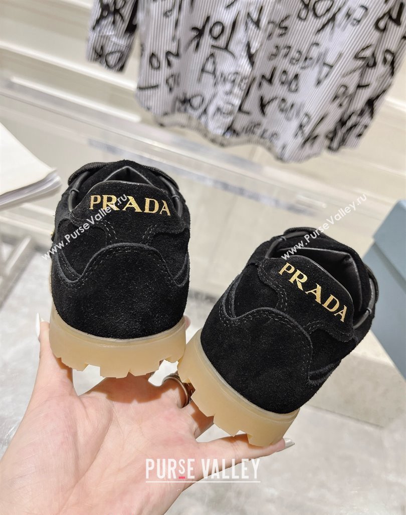 Prada Faded suede sneakers Black 2024 071902 (MD-24081062)