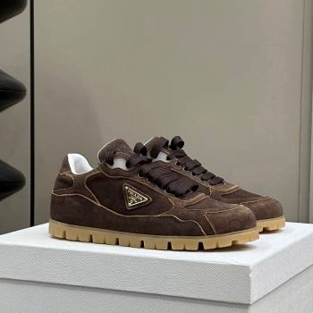 Prada Faded suede sneakers Dark Brown 2024 0810 (SS-24081064)