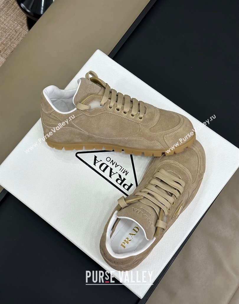 Prada Faded suede sneakers Light Brown 2024 0810 (SS-24081069)