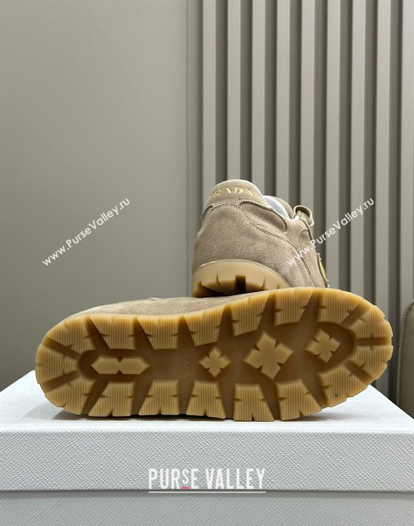 Prada Faded suede sneakers Light Brown 2024 0810 (SS-24081069)