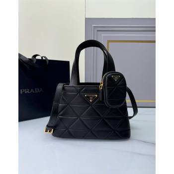 Prada Small quilted leather tote bag Black 2024 1BG548 (YZ-240827064)