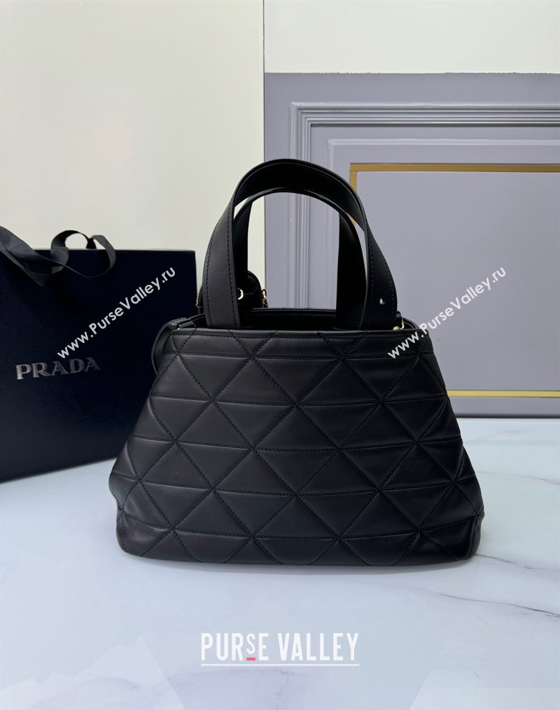 Prada Medium quilted leather tote bag Black 2024 1BG545 (YZ-240827065)