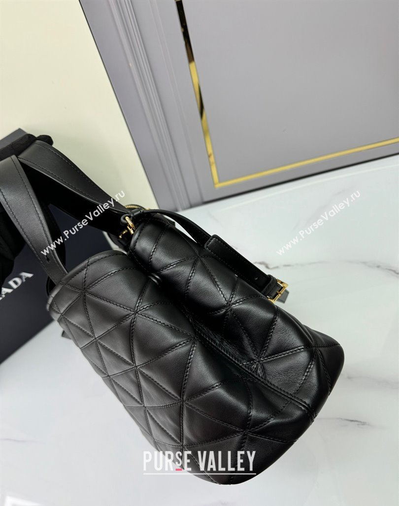 Prada Medium quilted leather tote bag Black 2024 1BG545 (YZ-240827065)