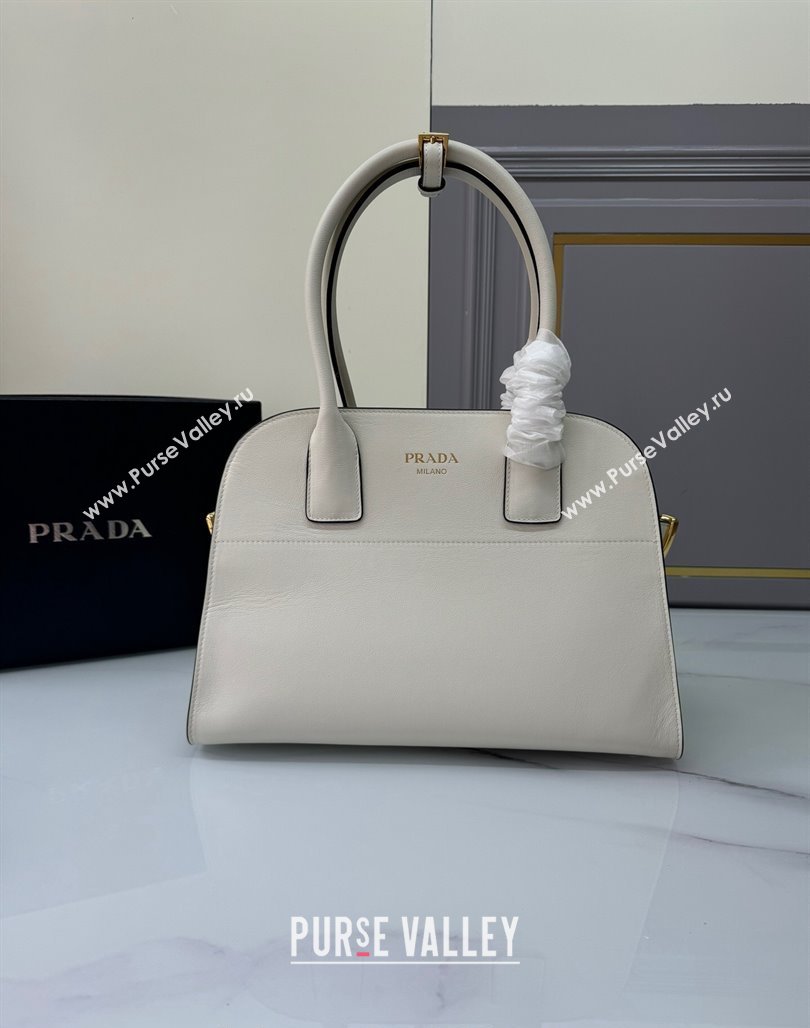 Prada Medium leather tote bag White 2024 1BG538 (YZ-240827056)