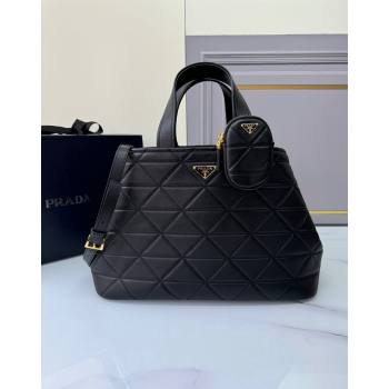 Prada Large quilted leather tote bag Black 2024 1BG547 (YZ-240827066)