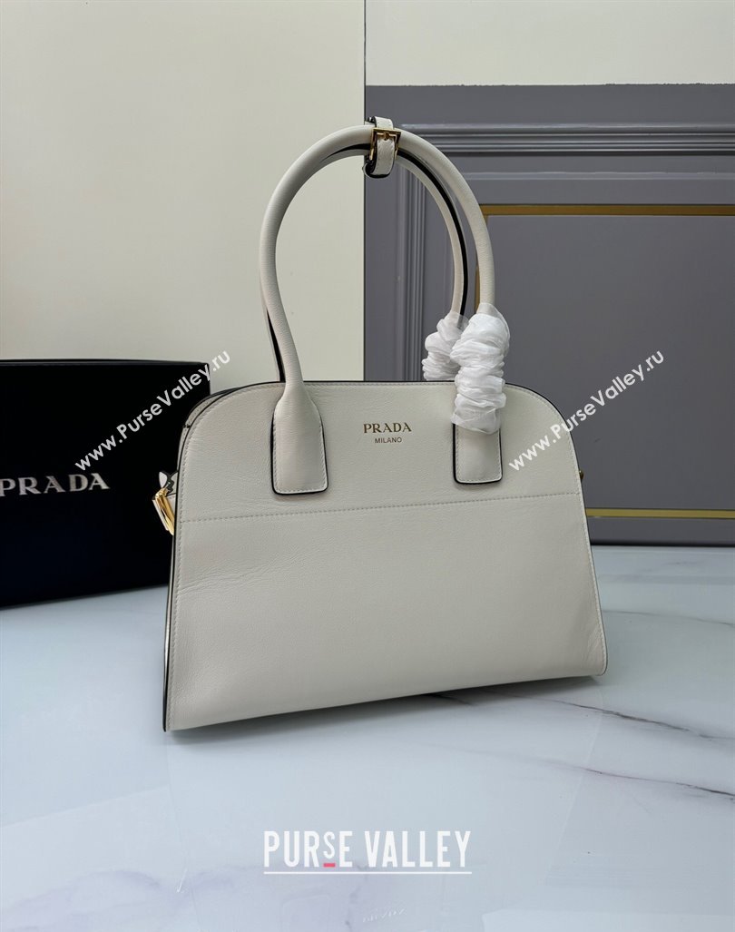 Prada Medium leather tote bag White 2024 1BG538 (YZ-240827056)