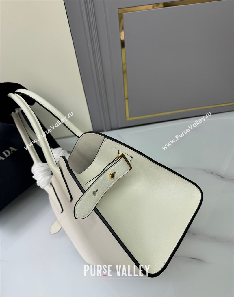 Prada Medium leather tote bag White 2024 1BG538 (YZ-240827056)