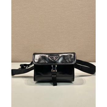 Prada Shiny Leather smartphone case mini bag Black 2024 2ZH108 (YZ-240827070)