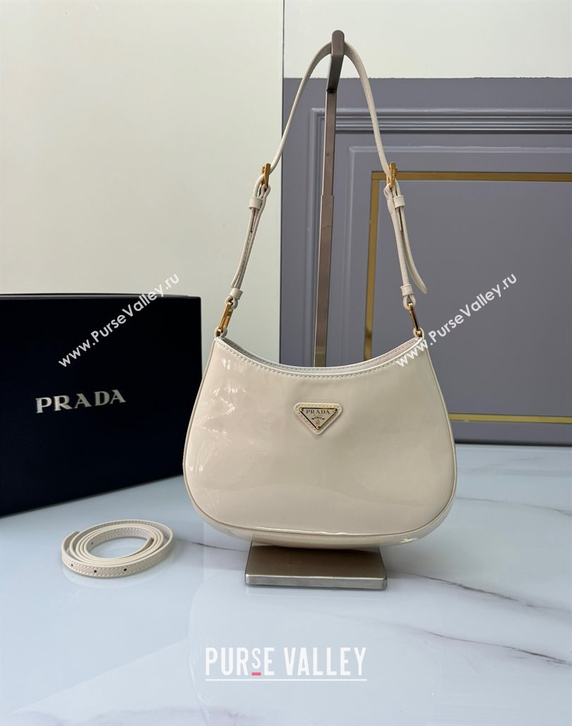 Prada Cleo patent leather bag 1BC169 White 2024 (YZ-240827055)