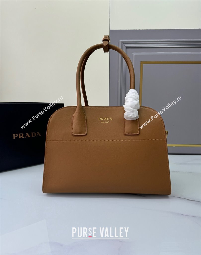 Prada Medium leather tote bag Caramel Brown 2024 1BG538 (YZ-240827057)