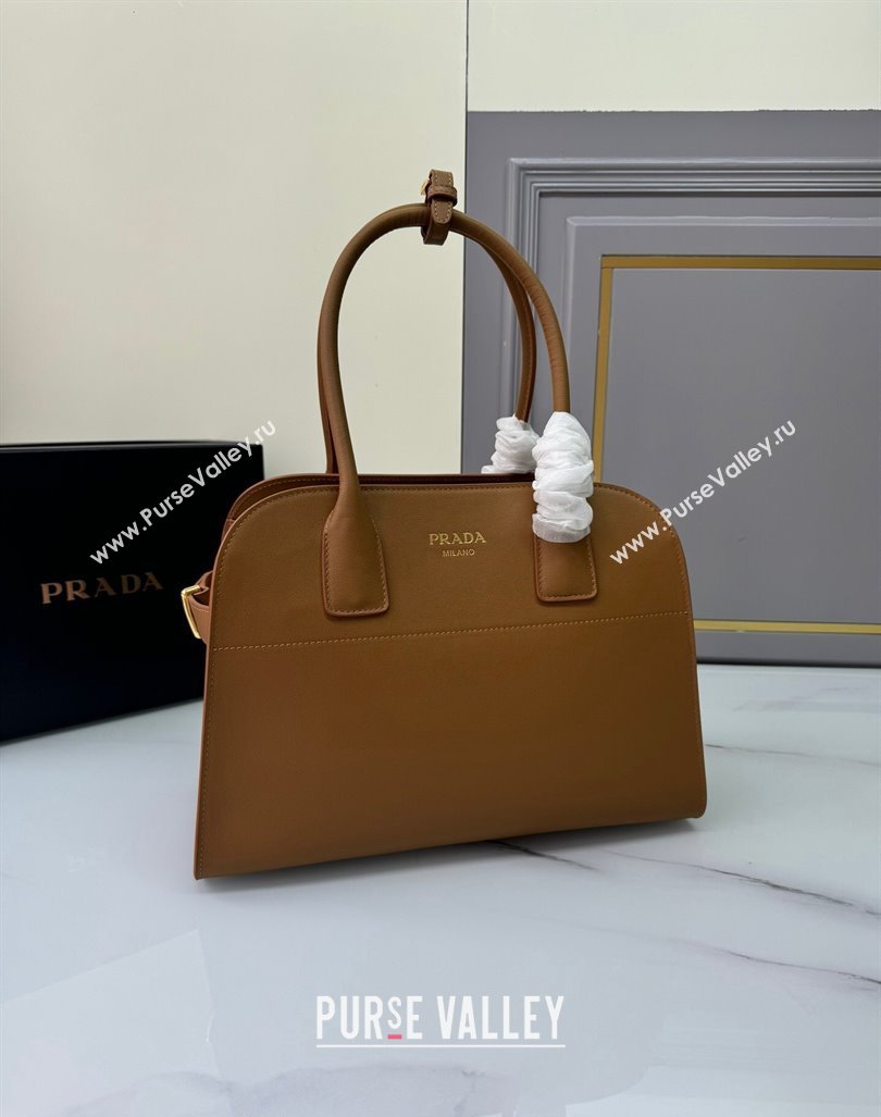 Prada Medium leather tote bag Caramel Brown 2024 1BG538 (YZ-240827057)