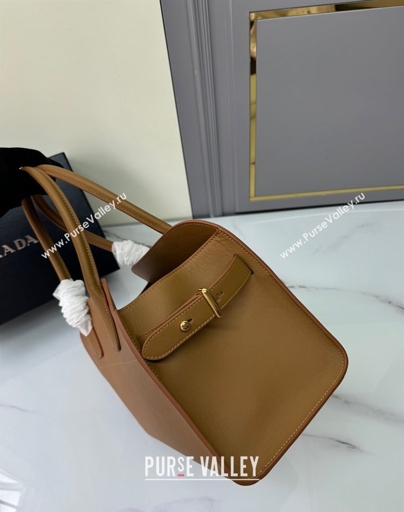 Prada Medium leather tote bag Caramel Brown 2024 1BG538 (YZ-240827057)