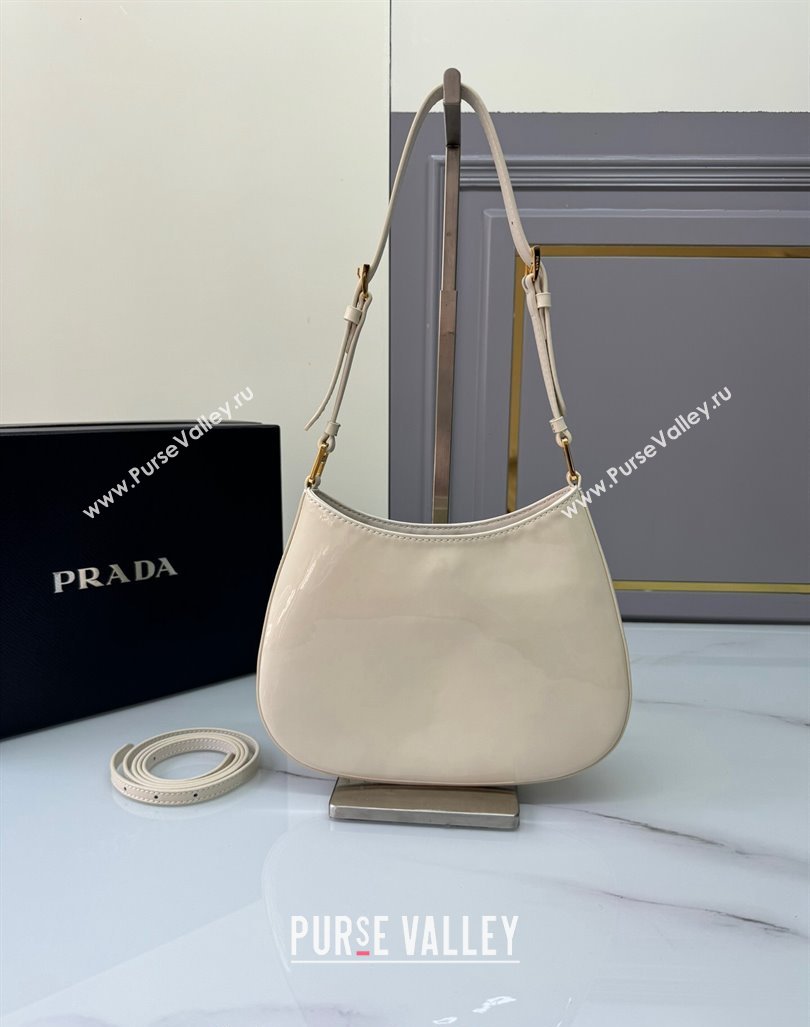 Prada Cleo patent leather bag 1BC169 White 2024 (YZ-240827055)