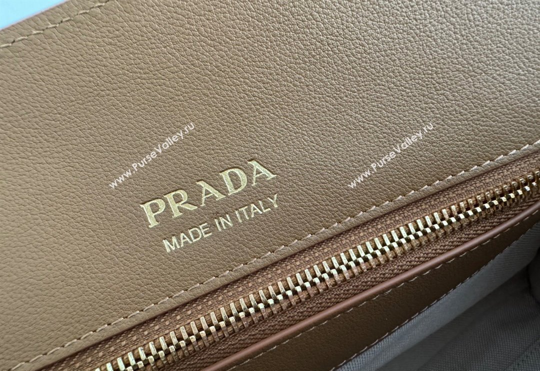 Prada Medium leather tote bag Caramel Brown 2024 1BG538 (YZ-240827057)