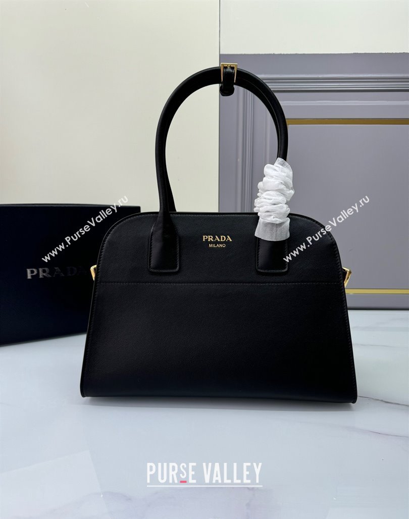 Prada Medium leather tote bag Black 2024 1BG538 (YZ-240827058)