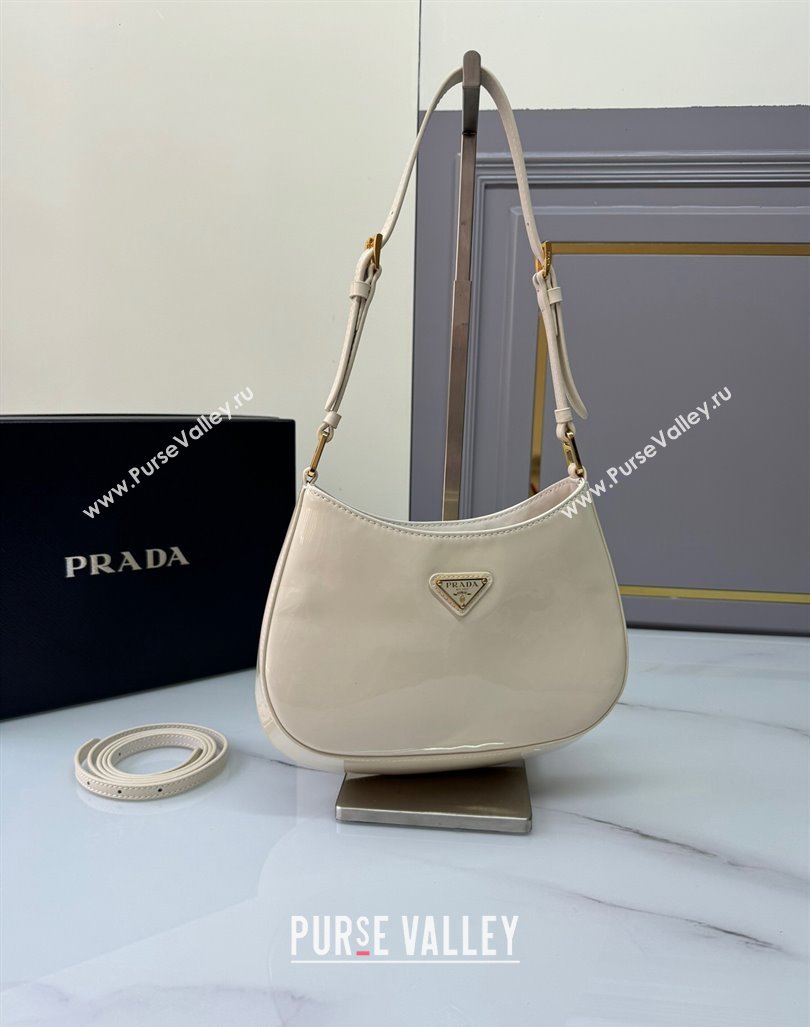 Prada Cleo patent leather bag 1BC169 White 2024 (YZ-240827055)