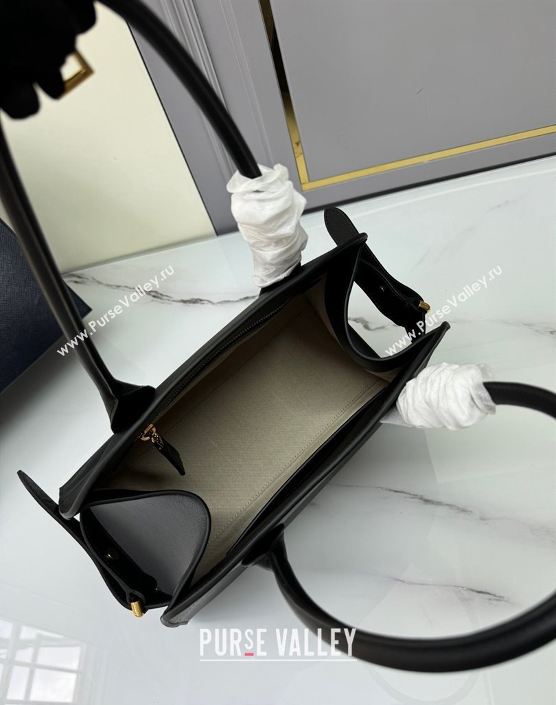 Prada Medium leather tote bag Black 2024 1BG538 (YZ-240827058)