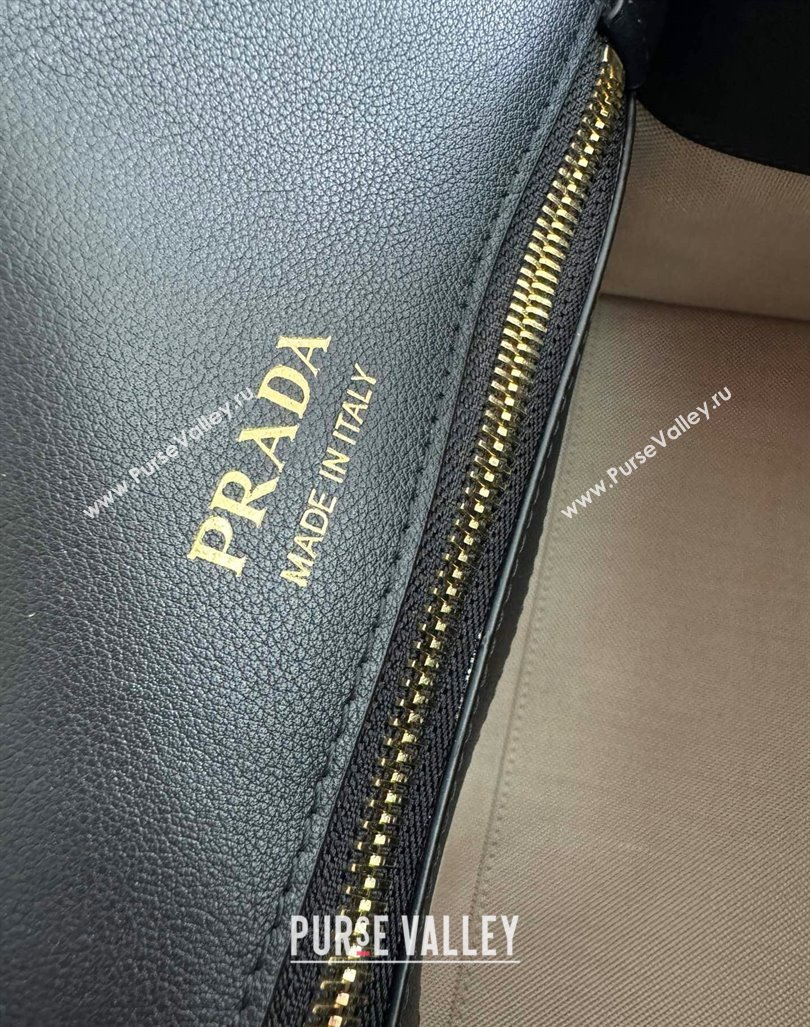 Prada Medium leather tote bag Black 2024 1BG538 (YZ-240827058)
