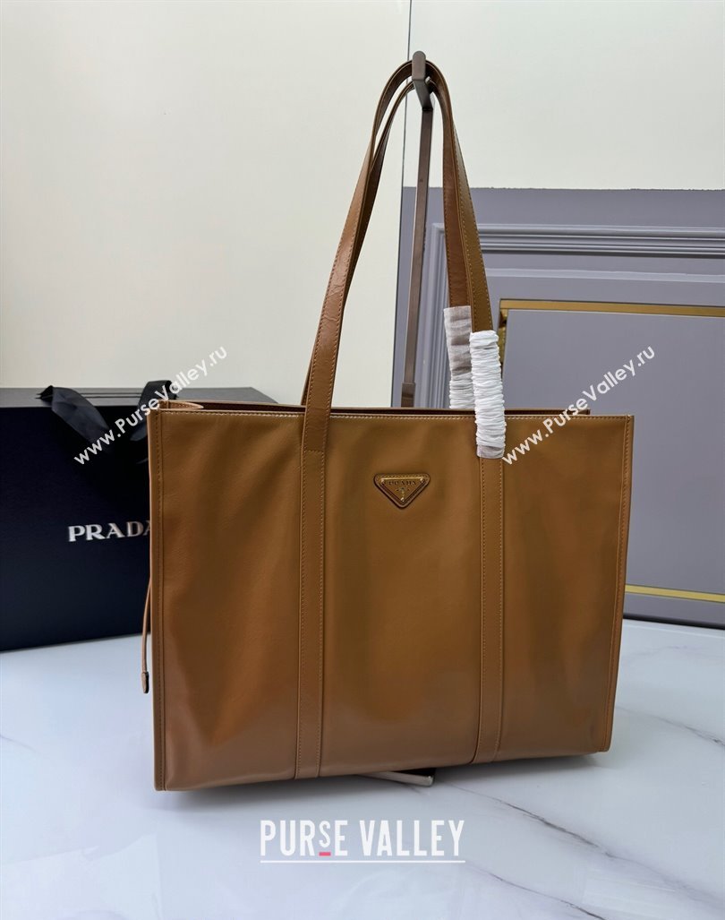 Prada Large Leather Tote bag Brown 2024 1BG460 (YZ-240827059)