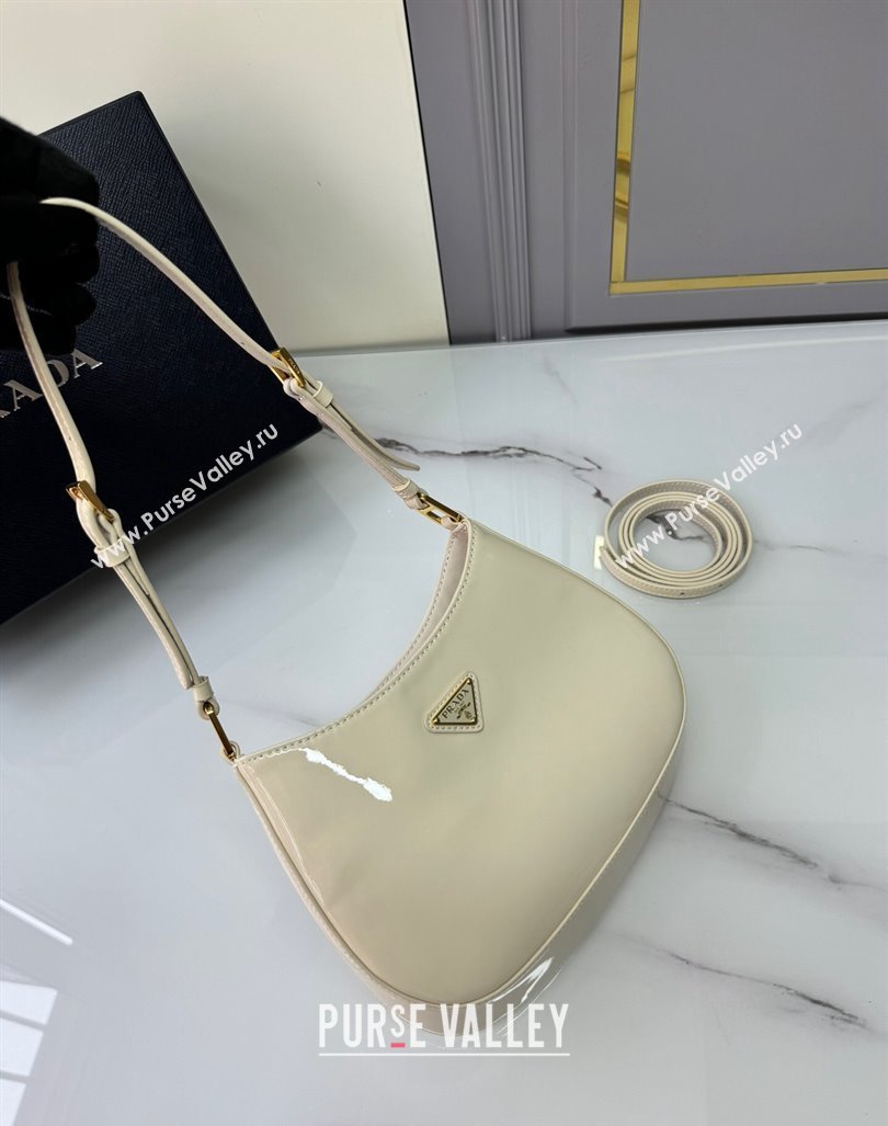 Prada Cleo patent leather bag 1BC169 White 2024 (YZ-240827055)