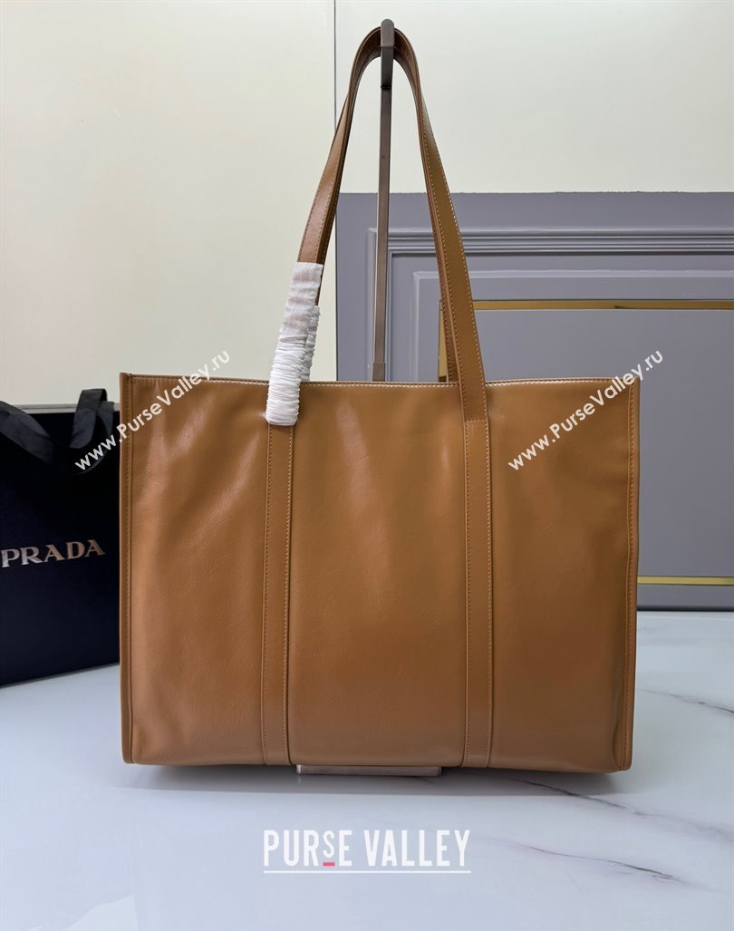 Prada Large Leather Tote bag Brown 2024 1BG460 (YZ-240827059)