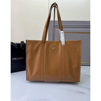 Prada Large Leather Tote bag Brown 2024 1BG460 (YZ-240827059)