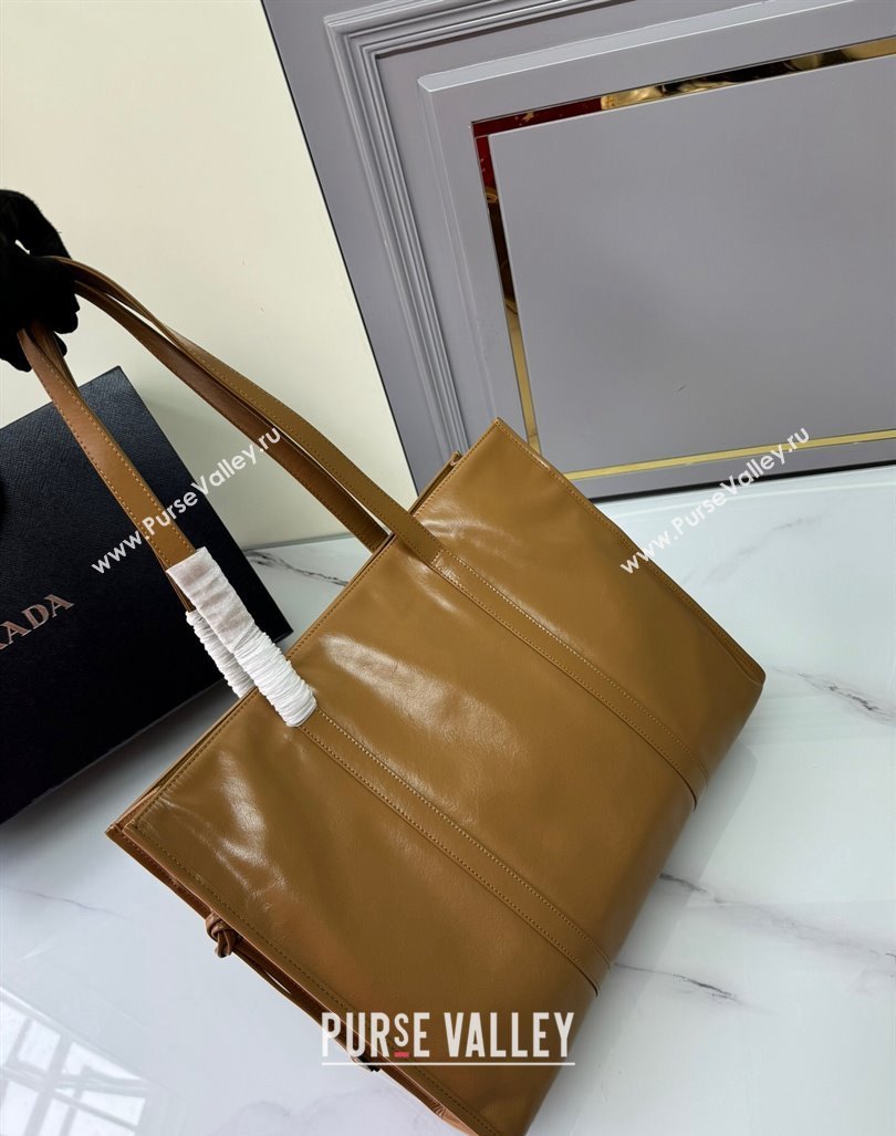 Prada Large Leather Tote bag Brown 2024 1BG460 (YZ-240827059)