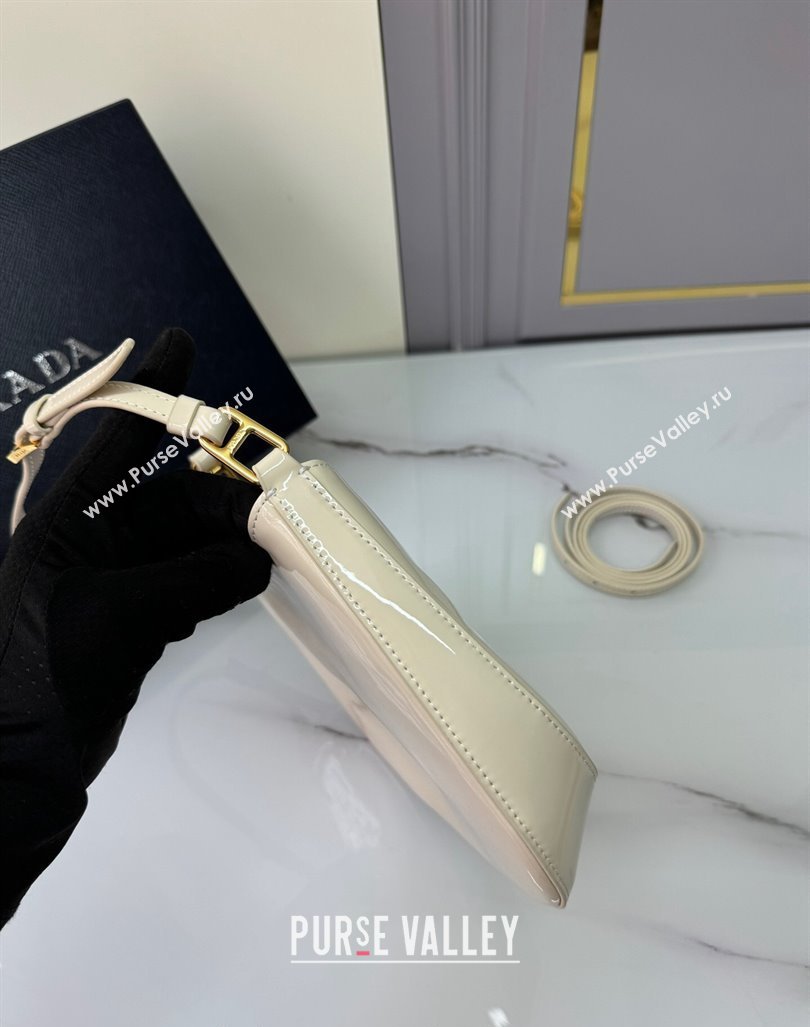 Prada Cleo patent leather bag 1BC169 White 2024 (YZ-240827055)