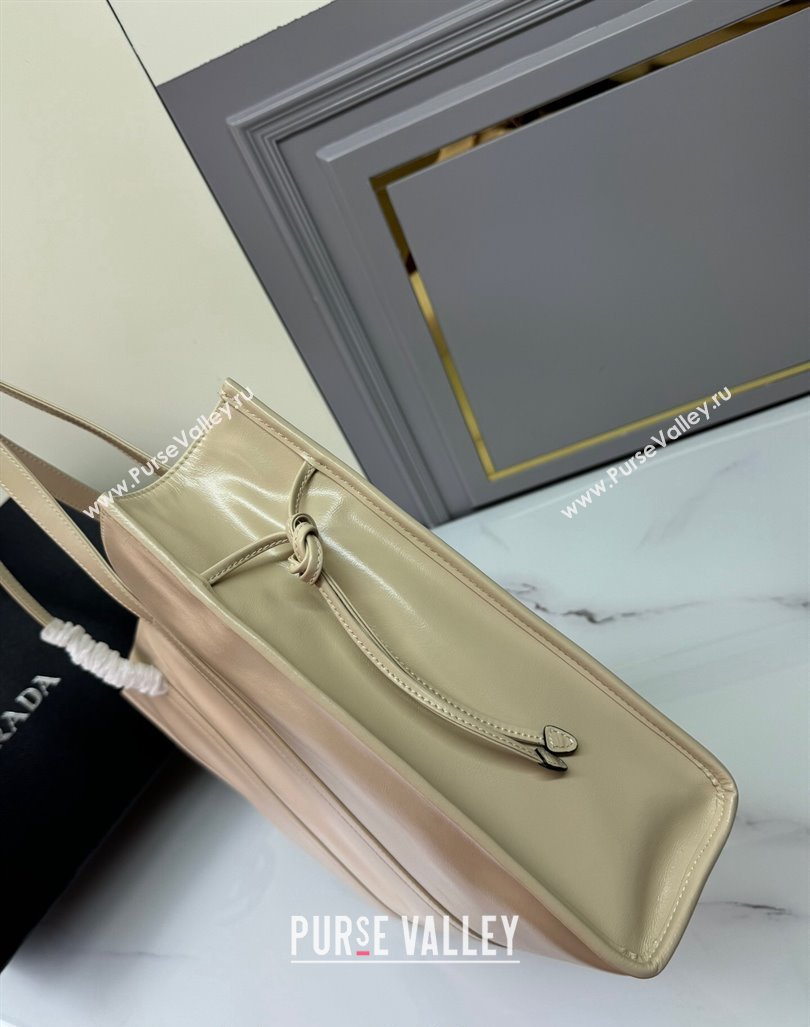 Prada Large Leather Tote bag Travertine Nude 2024 1BG460 (YZ-240827060)