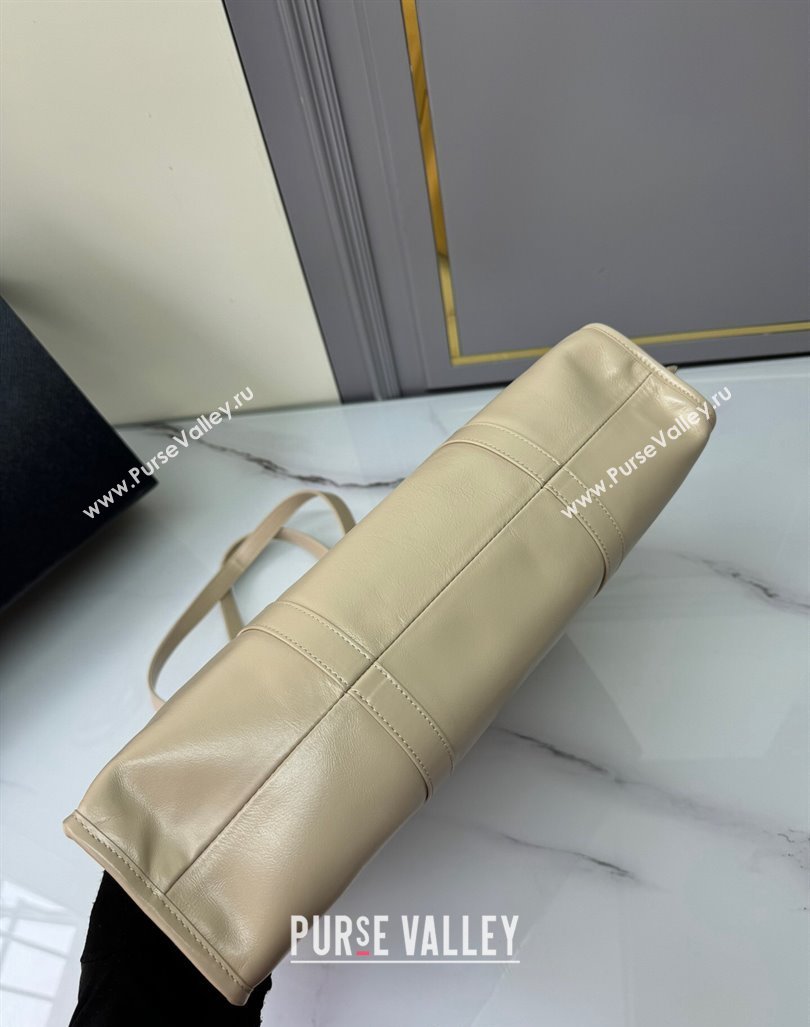 Prada Large Leather Tote bag Travertine Nude 2024 1BG460 (YZ-240827060)
