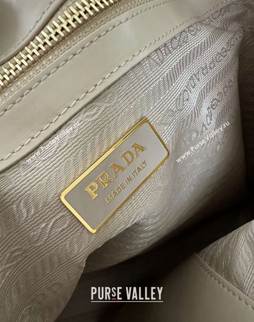 Prada Large Leather Tote bag Travertine Nude 2024 1BG460 (YZ-240827060)