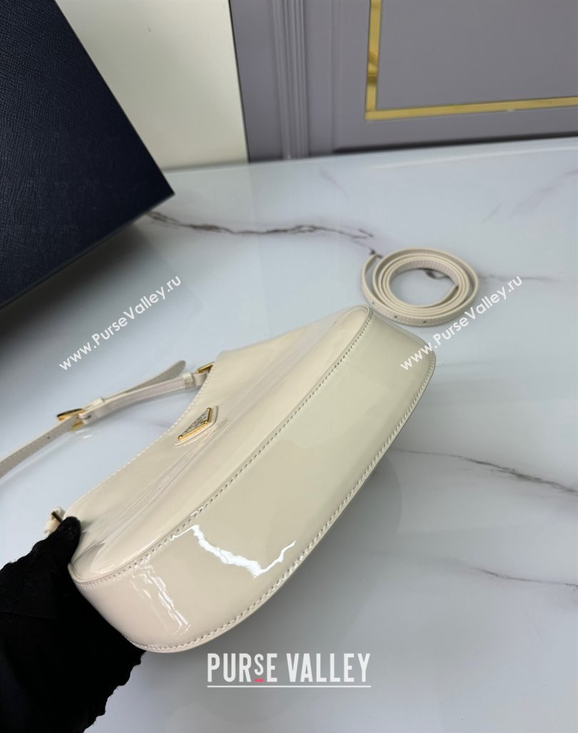 Prada Cleo patent leather bag 1BC169 White 2024 (YZ-240827055)