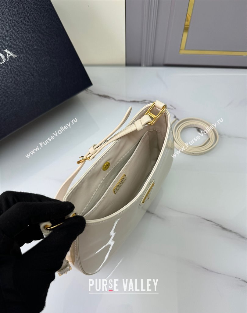 Prada Cleo patent leather bag 1BC169 White 2024 (YZ-240827055)