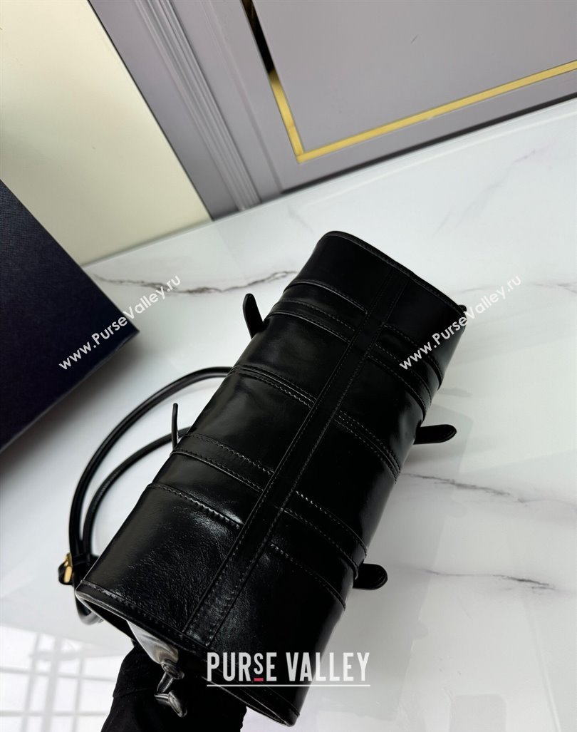 Prada Medium shiny leather shoulder bag black 2024 1BD376 (YZ-240827062)
