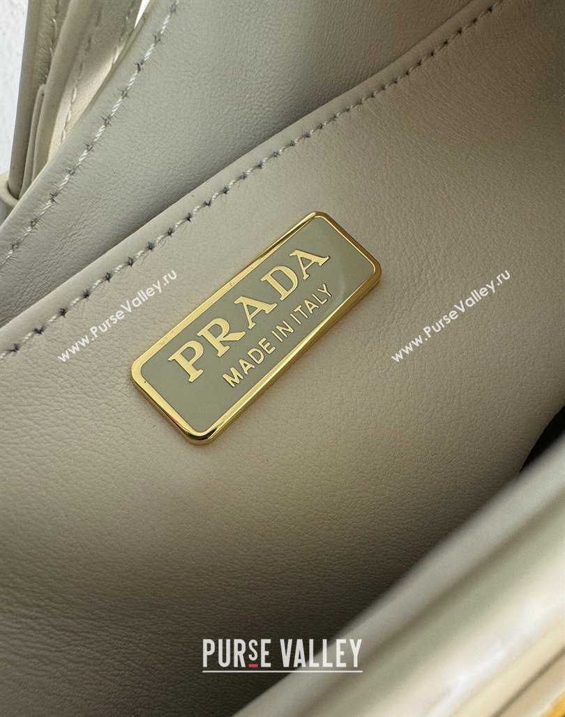 Prada Cleo patent leather bag 1BC169 White 2024 (YZ-240827055)