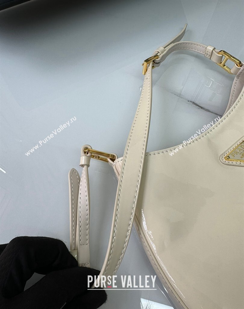 Prada Cleo patent leather bag 1BC169 White 2024 (YZ-240827055)