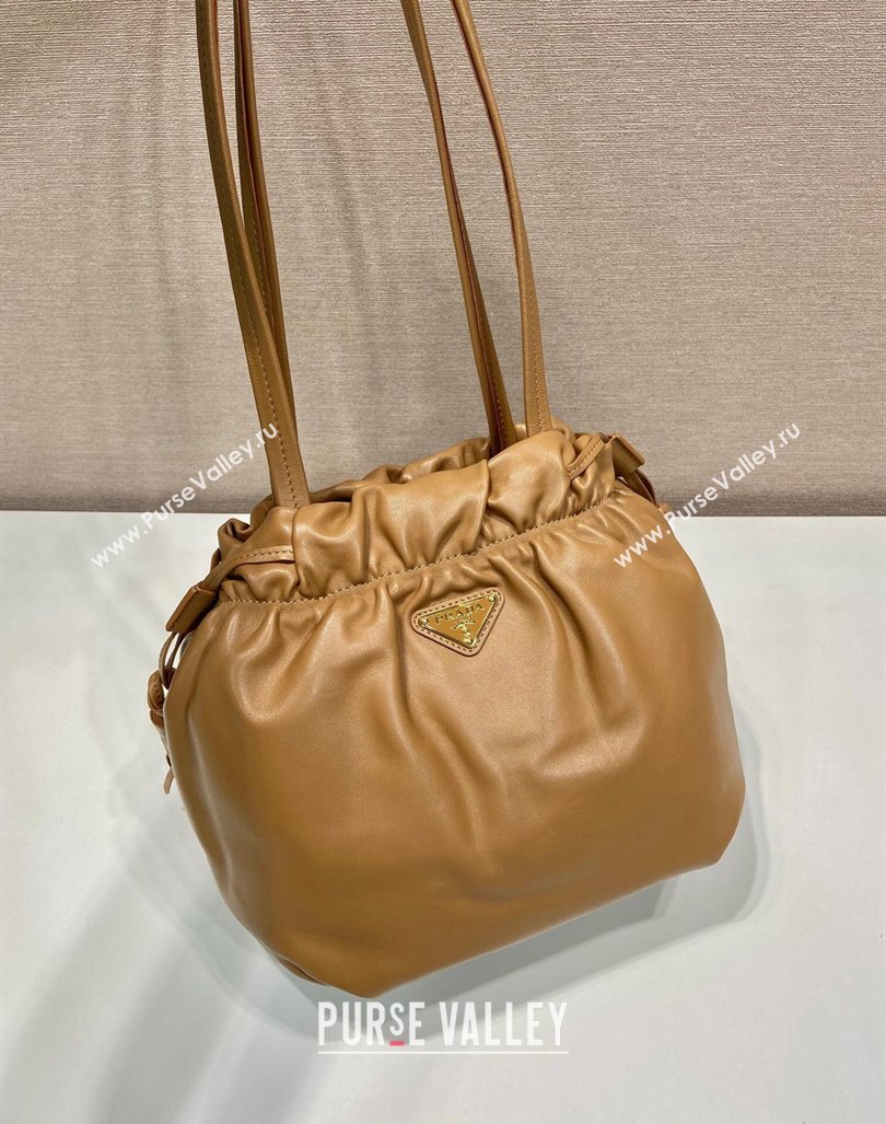 Prada Lambskin Bucket bag Brown 2024 1BG541 (YZ-240923016)