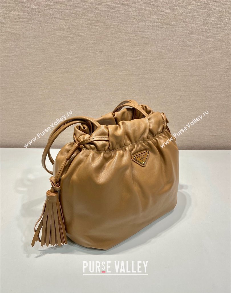 Prada Lambskin Bucket bag Brown 2024 1BG541 (YZ-240923016)