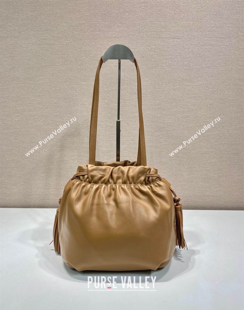 Prada Lambskin Bucket bag Brown 2024 1BG541 (YZ-240923016)