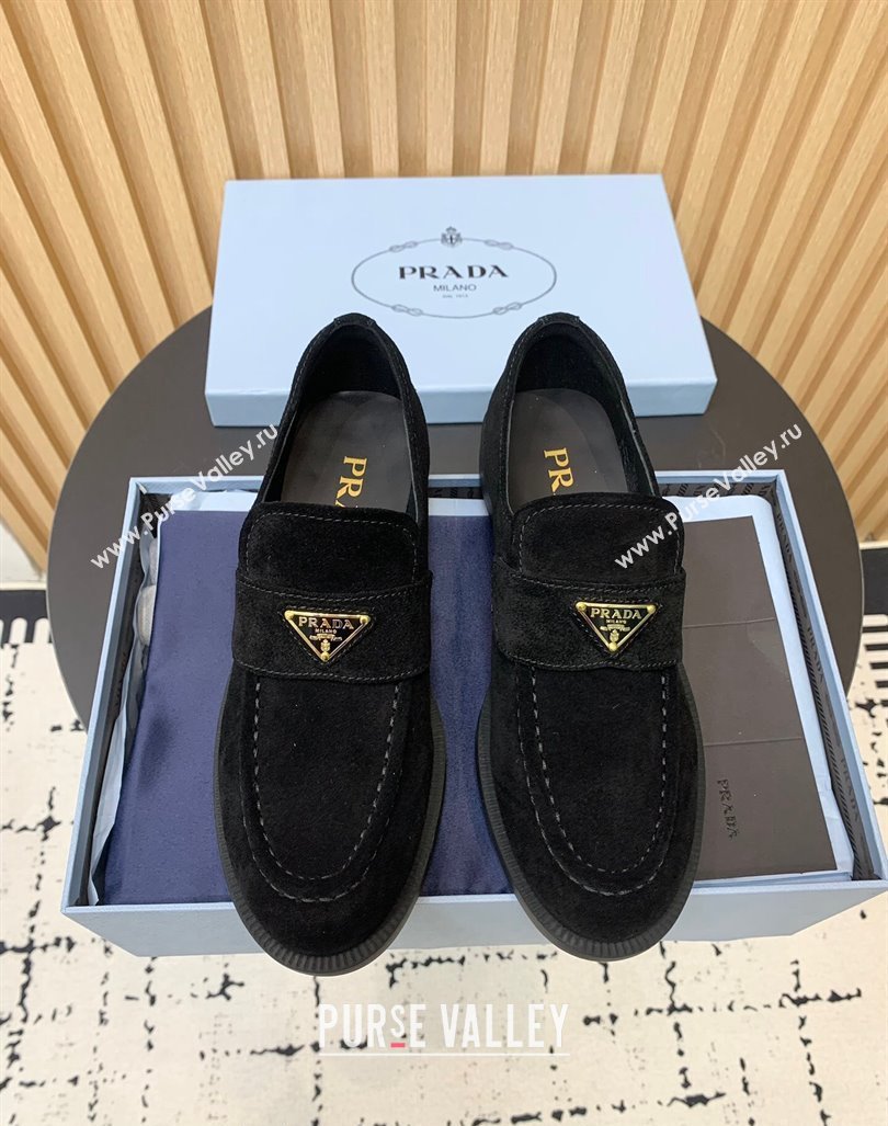 Prada Suede loafers Black 2024 PR101104 (KER-241011095)