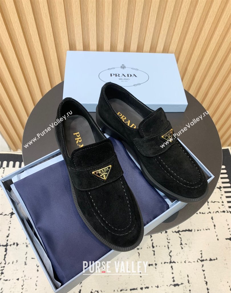 Prada Suede loafers Black 2024 PR101104 (KER-241011095)