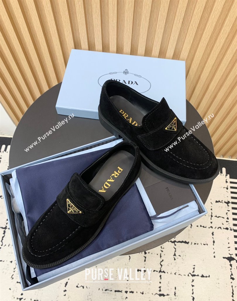 Prada Suede loafers Black 2024 PR101104 (KER-241011095)