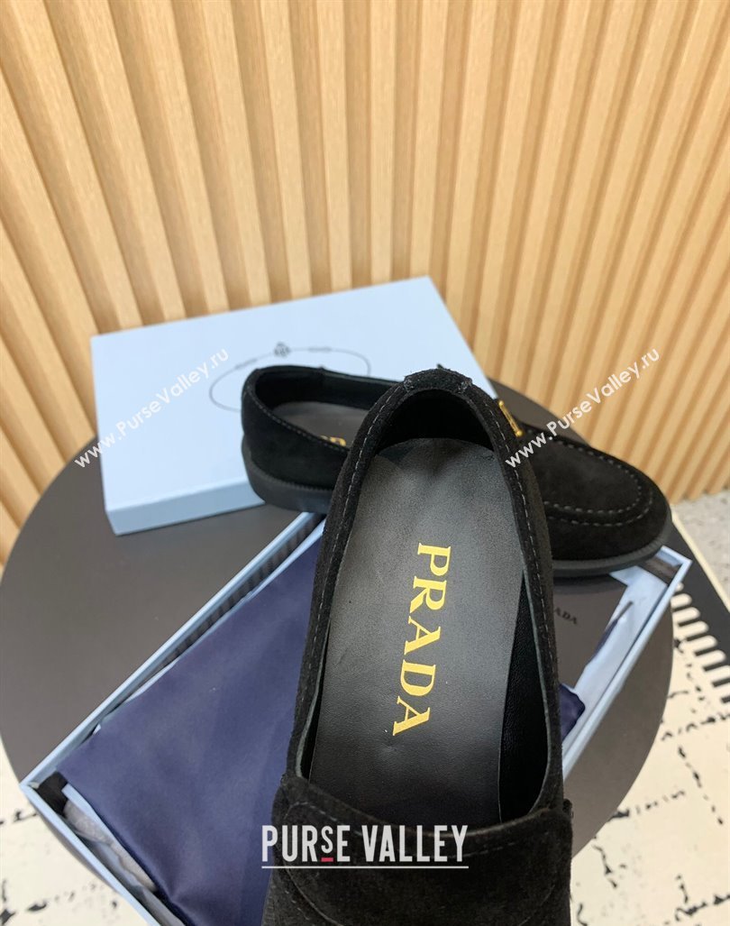 Prada Suede loafers Black 2024 PR101104 (KER-241011095)