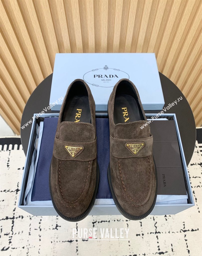 Prada Suede loafers Grey 2024 PR101104 (KER-241011096)