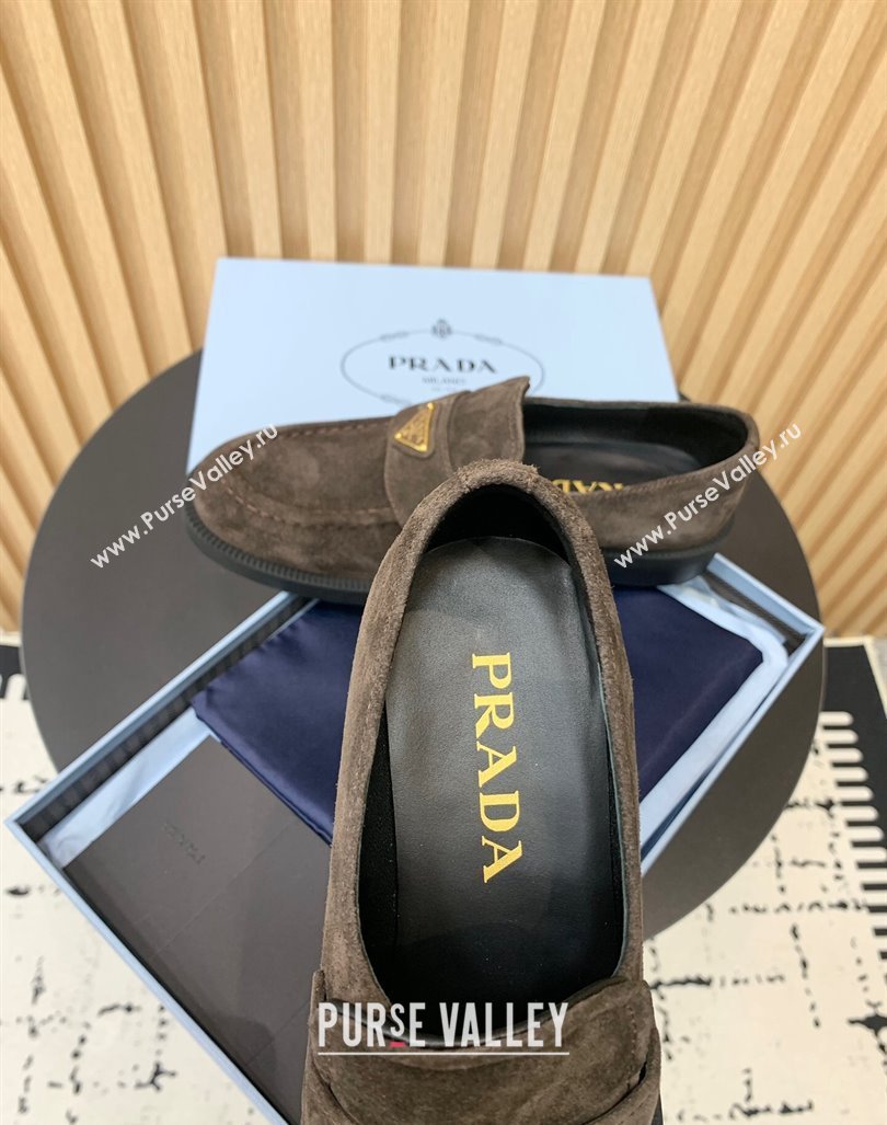 Prada Suede loafers Grey 2024 PR101104 (KER-241011096)