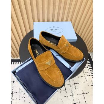 Prada Suede loafers Brown Yellow 2024 PR101104 (KER-241011097)