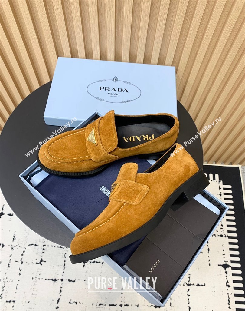 Prada Suede loafers Brown Yellow 2024 PR101104 (KER-241011097)