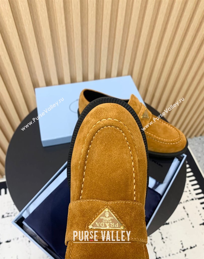 Prada Suede loafers Brown Yellow 2024 PR101104 (KER-241011097)