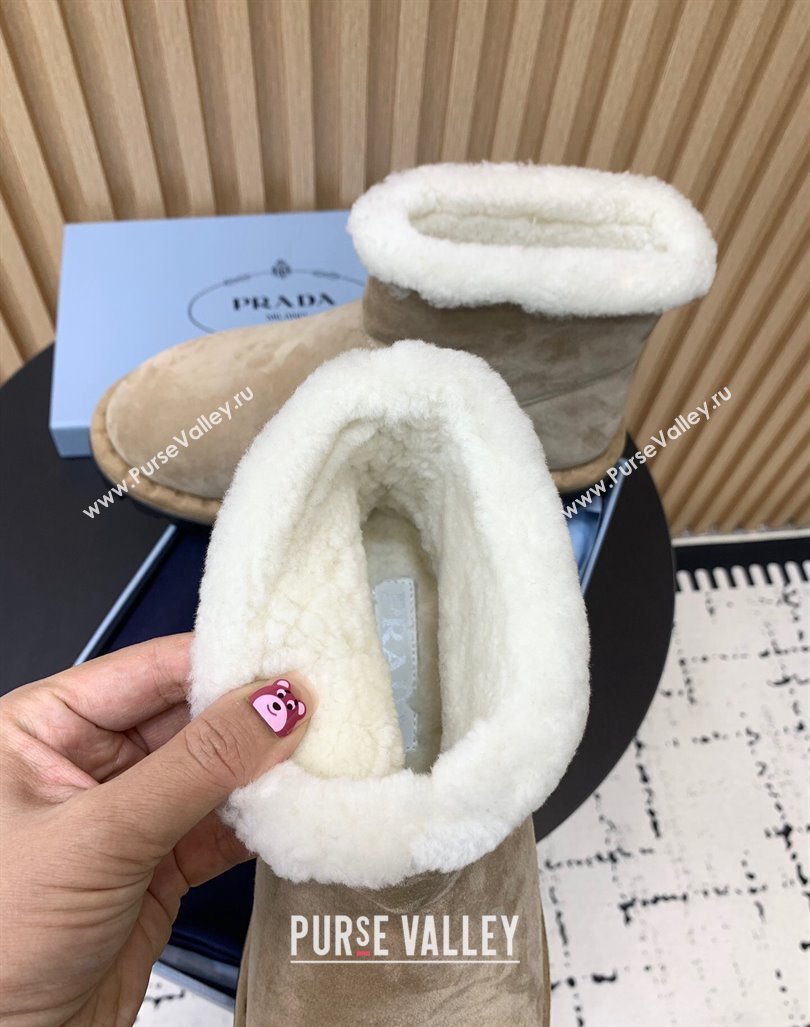 Prada Suede and Wool Snow Boots Beige 2024 PR101105 (KER-241011099)