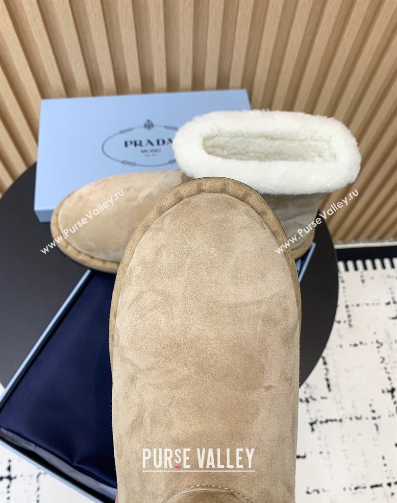 Prada Suede and Wool Snow Boots Beige 2024 PR101105 (KER-241011099)